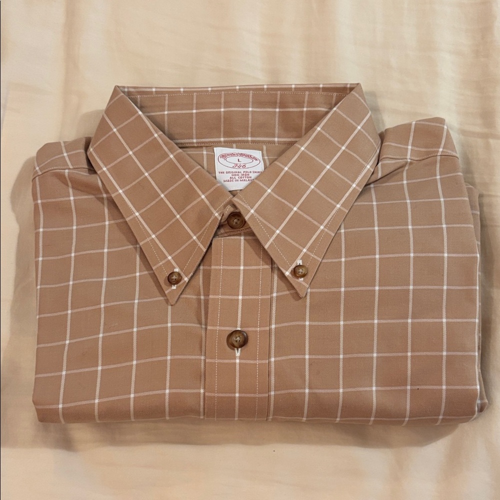 Brooks Brothers Brown Checkered Button Down Shirt